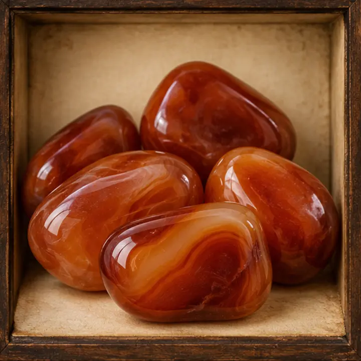 Carnelian specimen in a Victorian apothecary setting