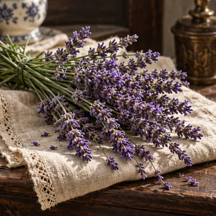 Lavender specimen in a Victorian apothecary setting