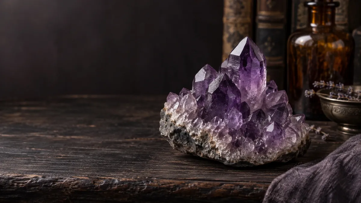 Amethyst crystal — photograph of the stone