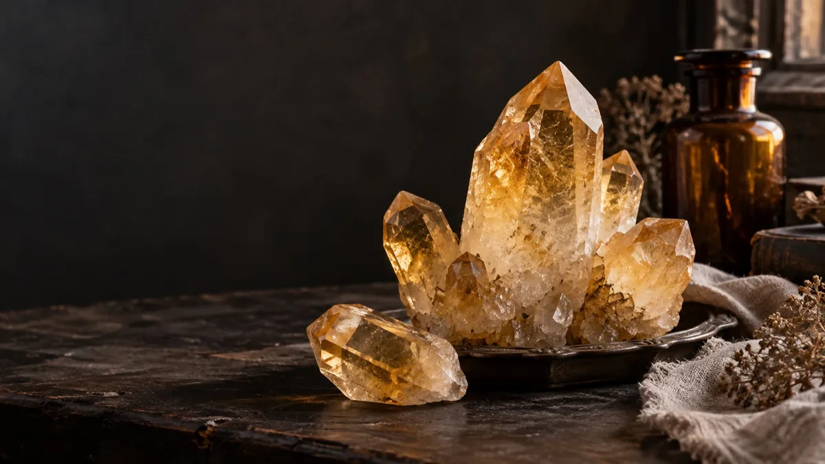 Citrine crystal — photograph of the stone