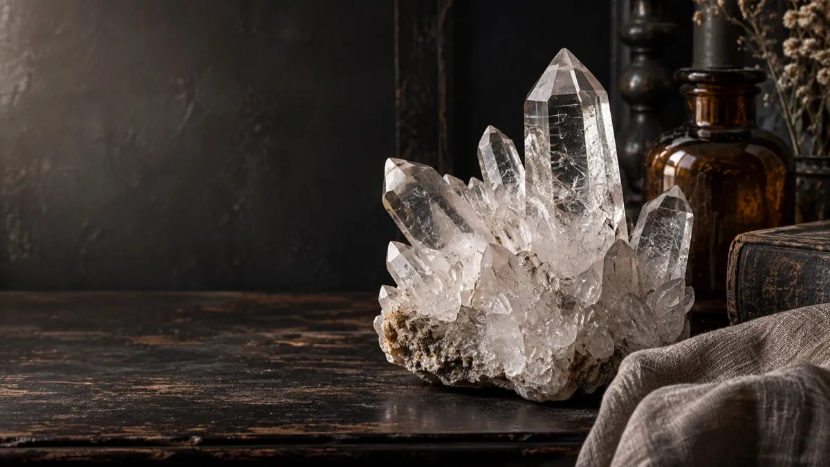 Clear Quartz crystal — photograph of the stone
