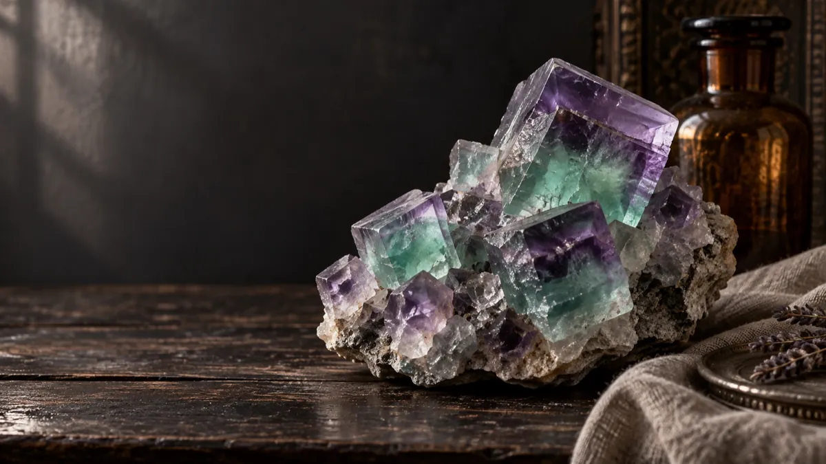Fluorite crystal — photograph of the stone