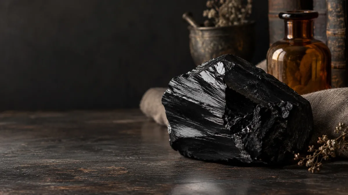 Jet crystal — photograph of the stone