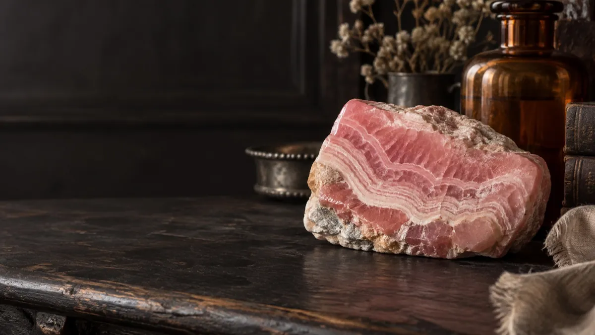 Rhodochrosite crystal — photograph of the stone