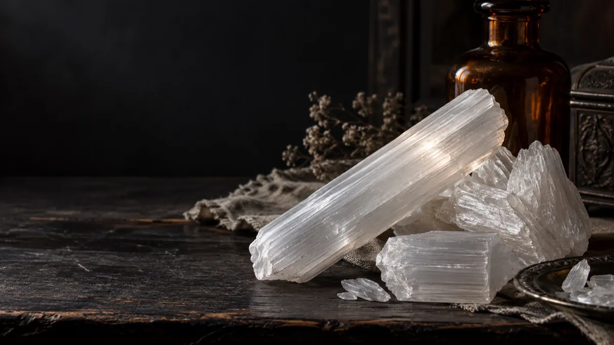 Selenite crystal — photograph of the stone
