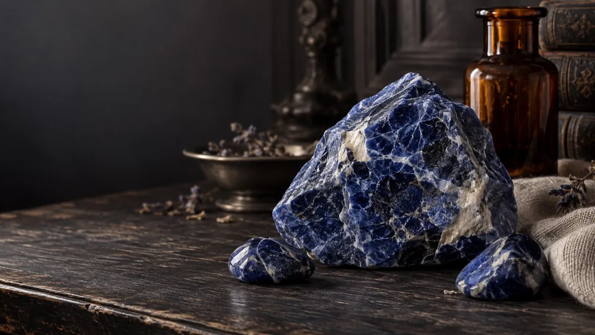 Sodalite crystal — photograph of the stone