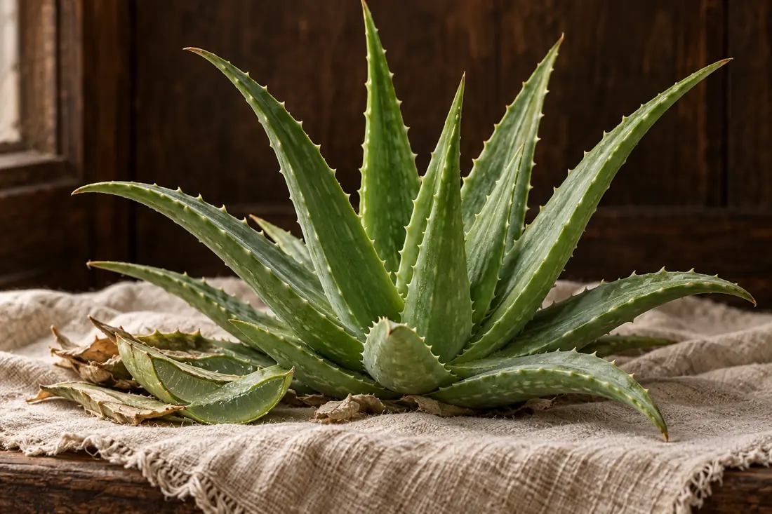 Botanical illustration of Aloe