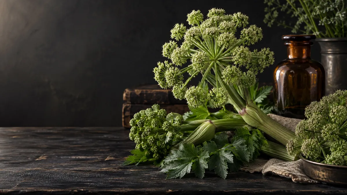 Angelica (Angelica archangelica) — photograph of the herb