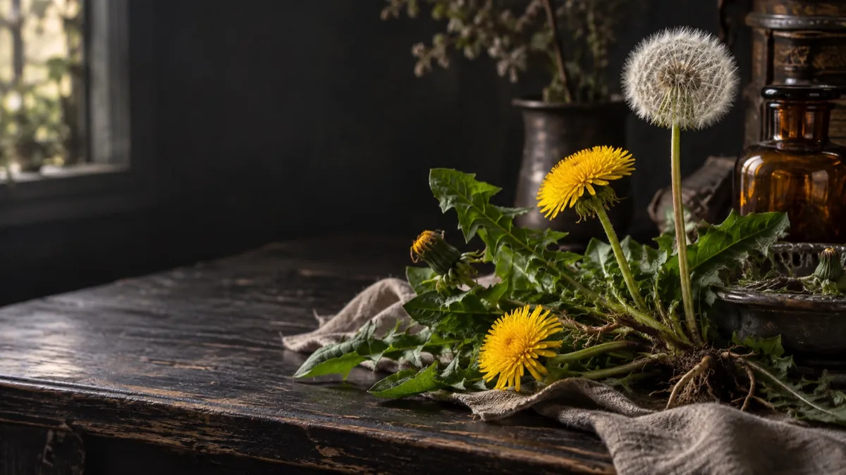 Dandelion (Taraxacum officinale) — photograph of the herb