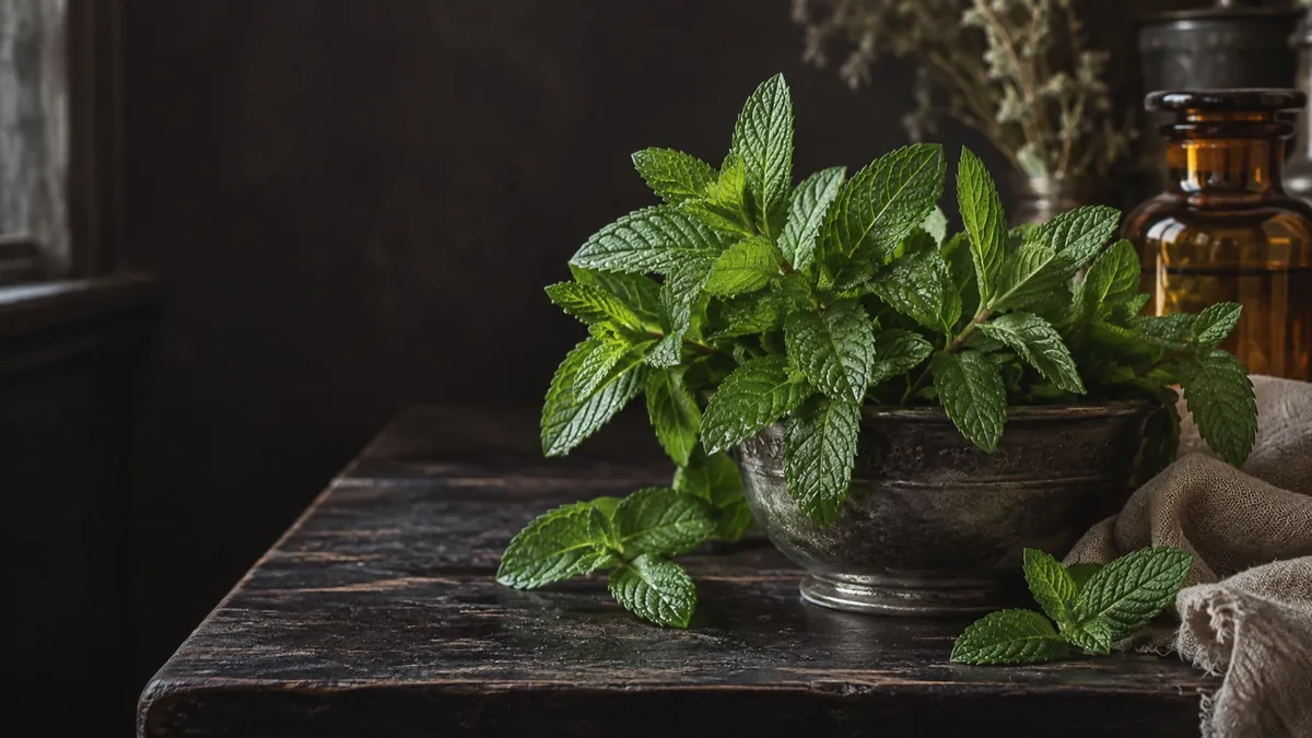Mint (Mentha spp.) — photograph of the herb