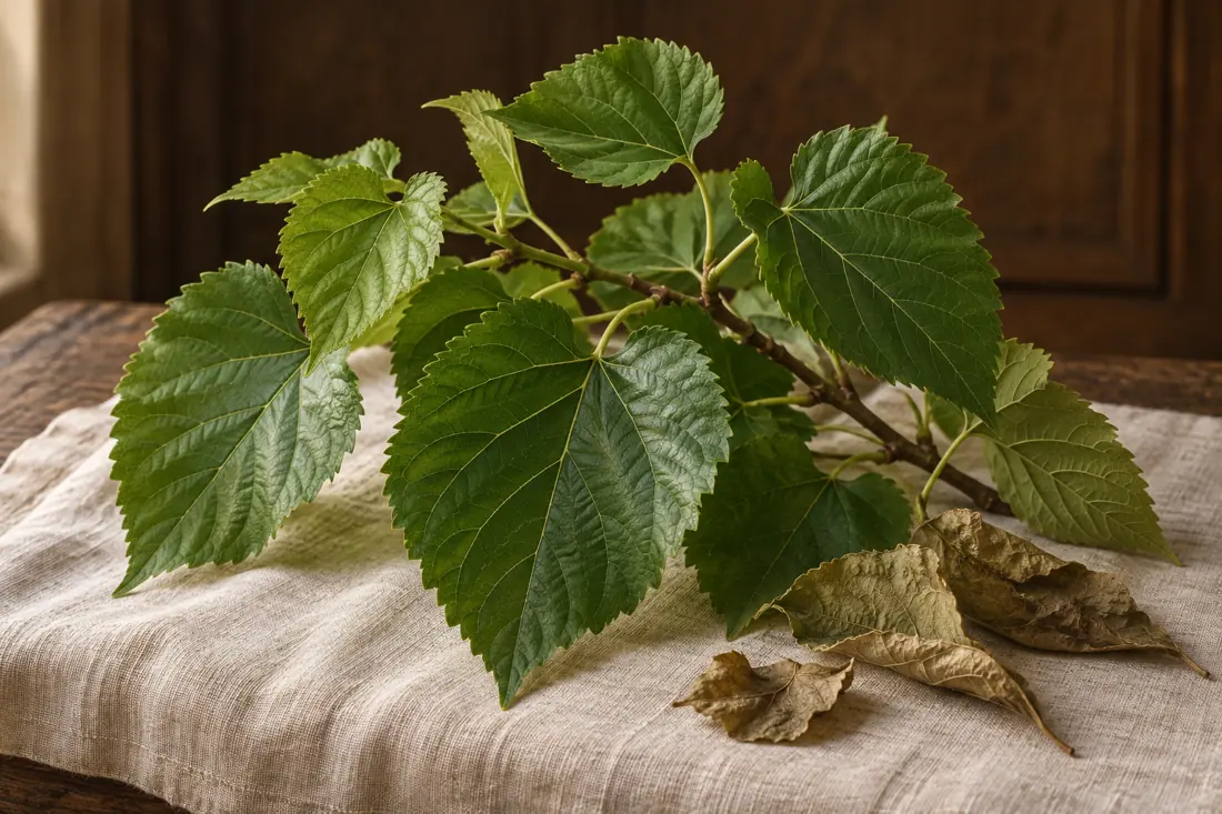 Botanical illustration of Mulberry Leaf