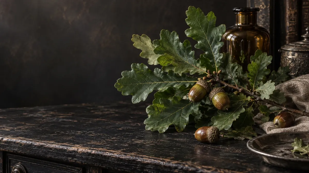 Oak (Quercus robur) — photograph of the herb