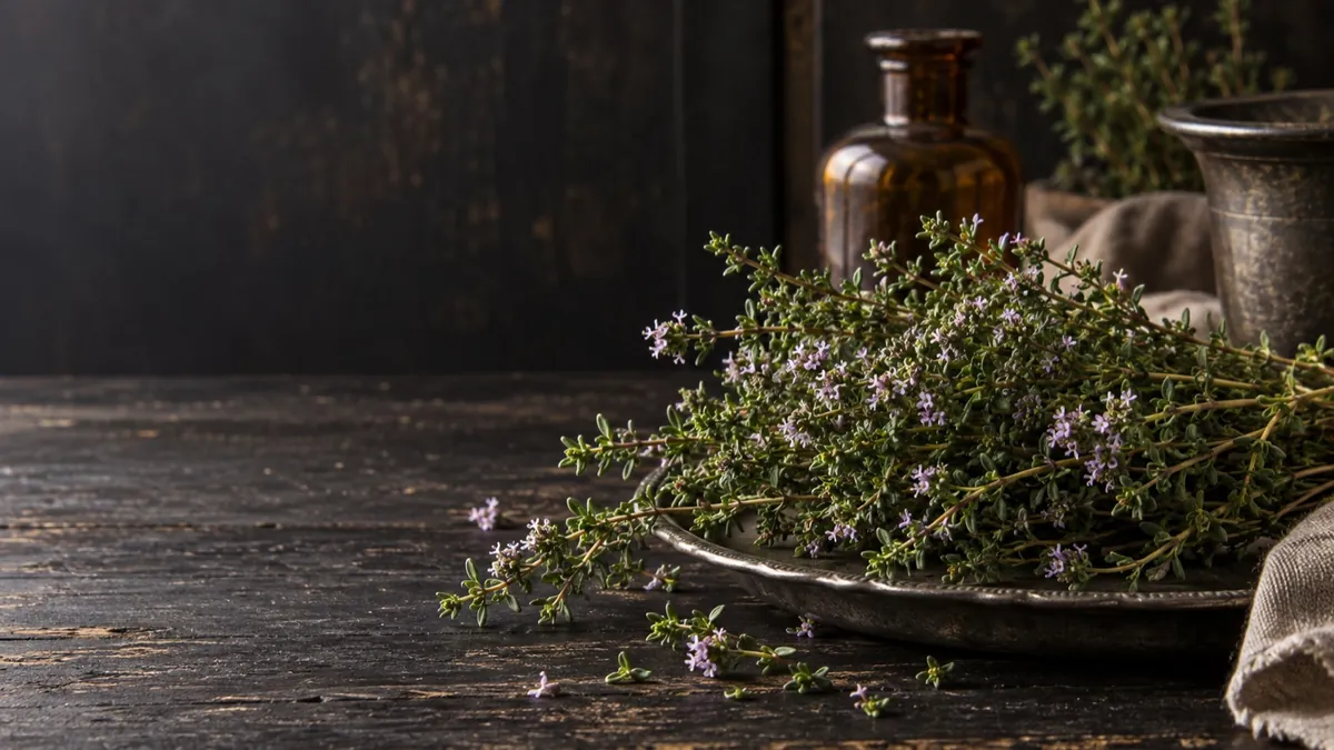 Thyme (Thymus vulgaris) — photograph of the herb