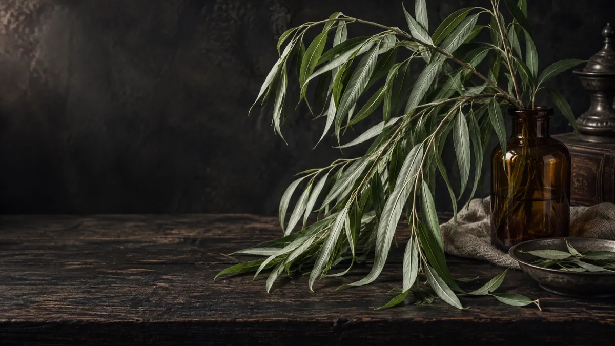 Willow (Salix alba) — photograph of the herb