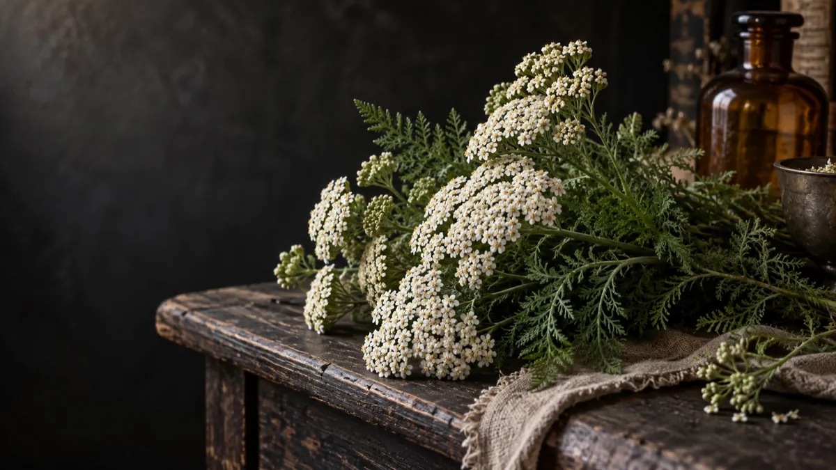 Yarrow (Achillea millefolium) — photograph of the herb
