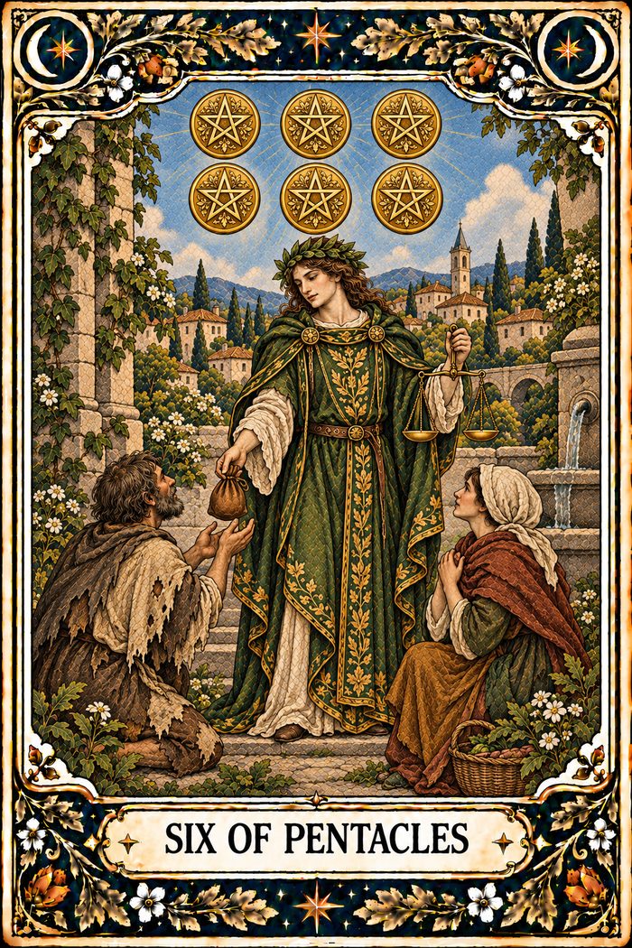 Six of Pentacles tarot card