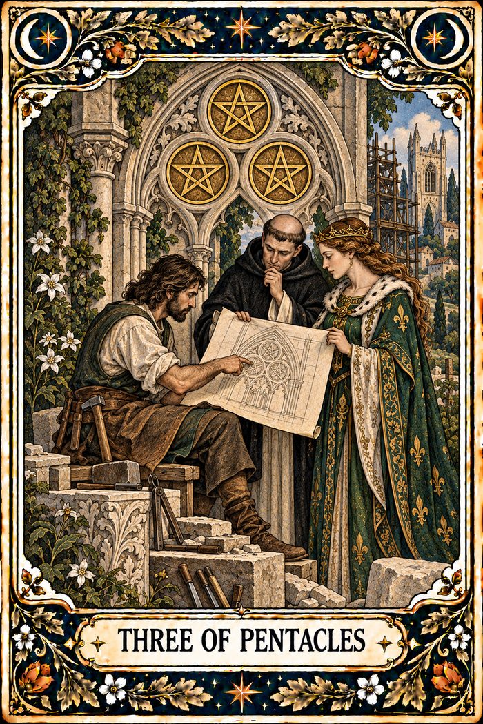 Three of Pentacles tarot card