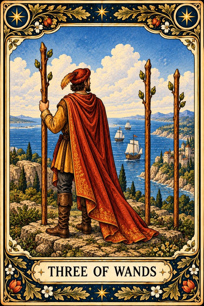 Three of Wands tarot card