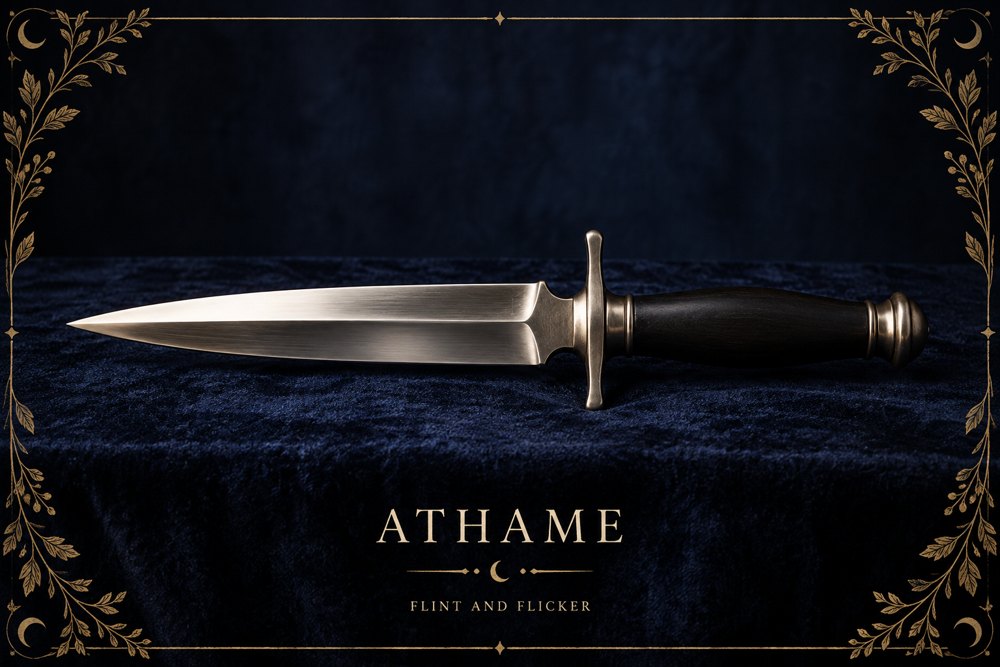 Athame — original Flint and Flicker ritual tool illustration