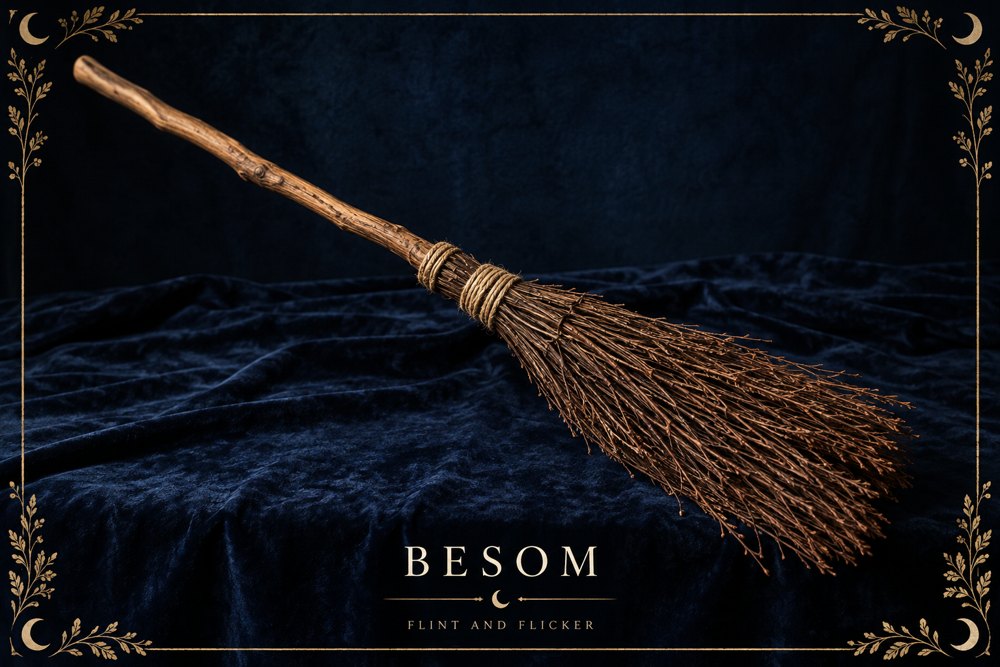 Besom — original Flint and Flicker ritual tool illustration